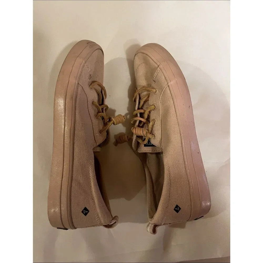Sperry Women’s Canvas Slip-On Sneakers in Blush Pink